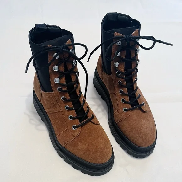 Marc Fisher Brown Suede “Sashia” Platform Combat Boot, Size 7.5 - Picture 2 of 10